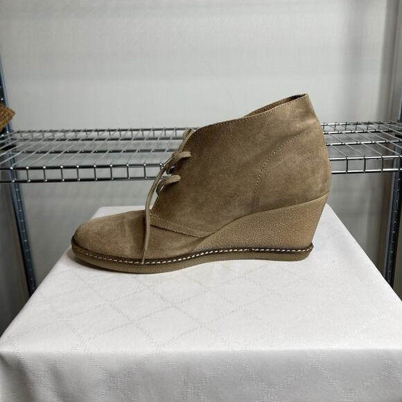 J.Crew Women's Beige‎ MacAlister Wedge Boots Size 10 Preppy Neutrals Coastal - Picture 2 of 7